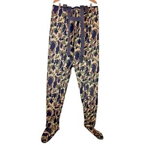 Vintage Upland‎ Camo Fishing Chest Waders Pants Bibs Size Large Neoprene